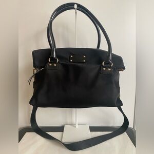 Kate Spade New York Black Leslie Nylon Foldover Crossbody Satchel